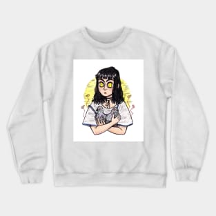 Pigeon Girl illustration Crewneck Sweatshirt